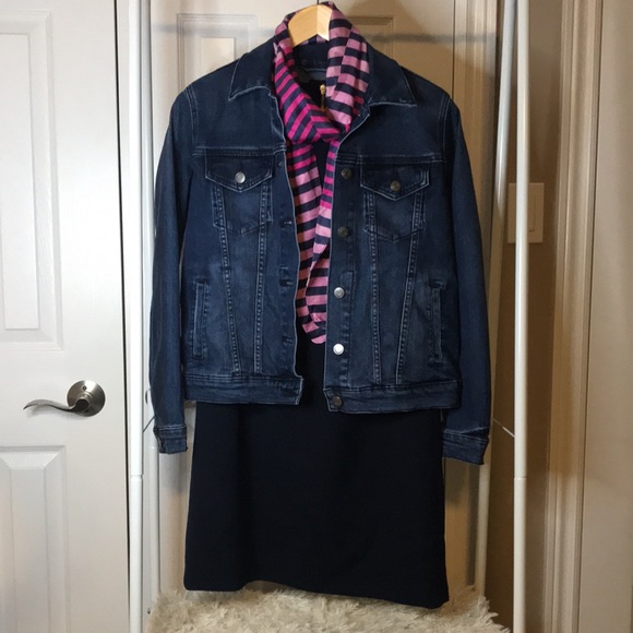 Gap x-small navy shift dress with back open display zipper - Picture 3 of 5